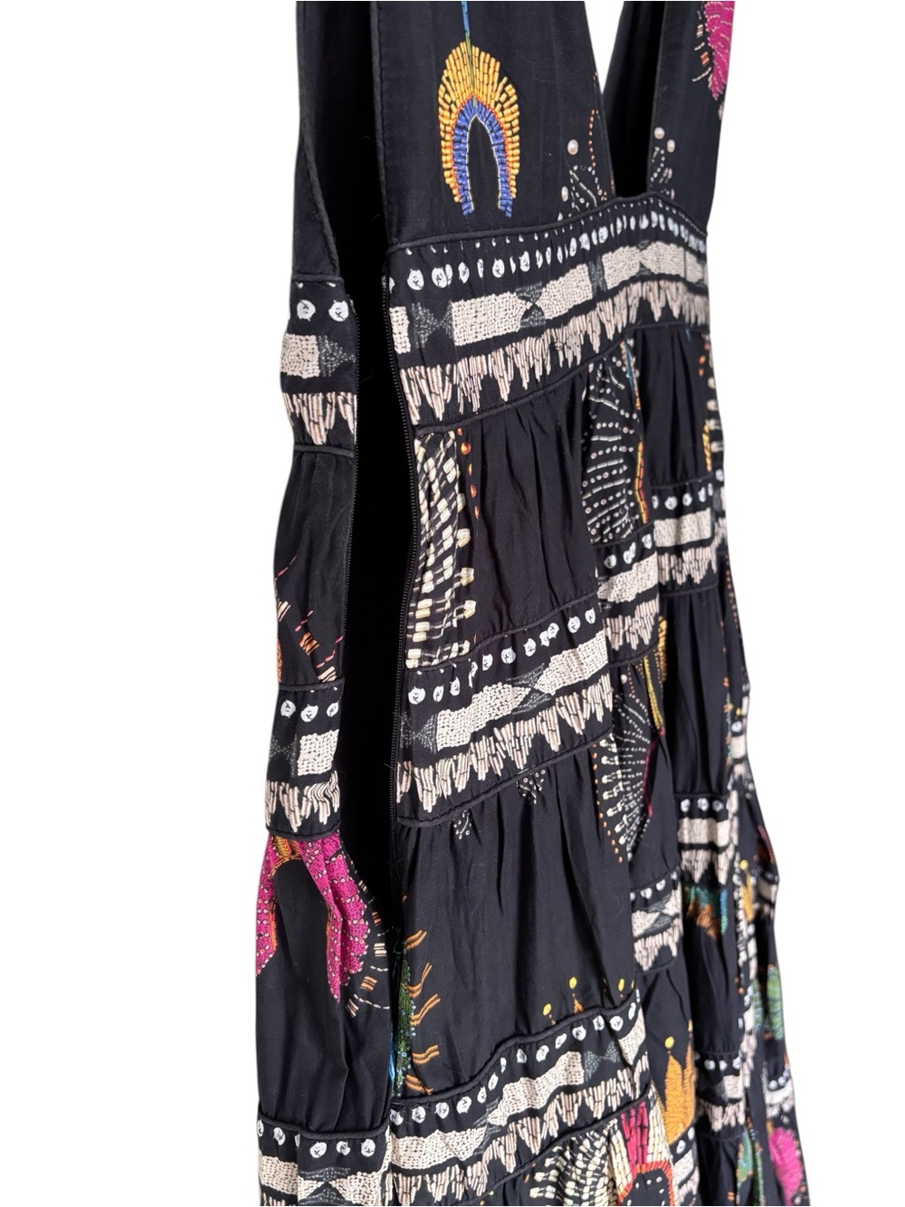 FARM Rio Wonderful Headdress V-Neck Midi Dress Xl Tiered Multicolor Print - Picture 8 of 12